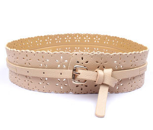 Hot Style! Vintage Fashion Hollowed Flower Wide Women's Leather Belt Waistband 1065, Free Shipping