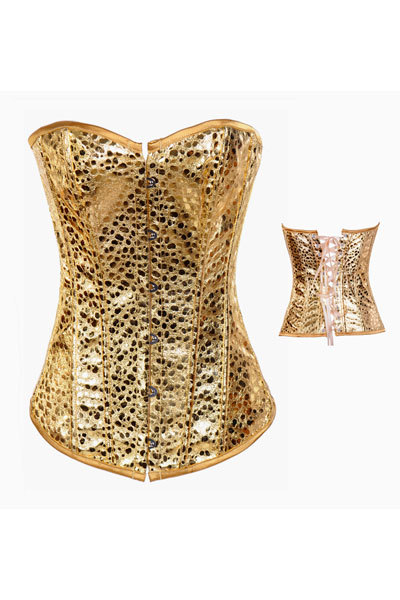 Hot style! Wholesale! Burlesque Gold Nugget Sexy Sequin Corset LB4431 Strapless bustier