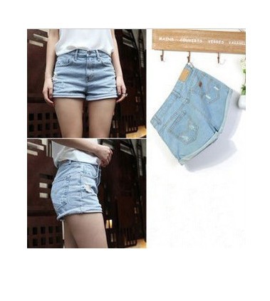 Hot Vintage Turn-ups High Waisted Cotton Denim Jean Short HOTPANTS 5 Size Large