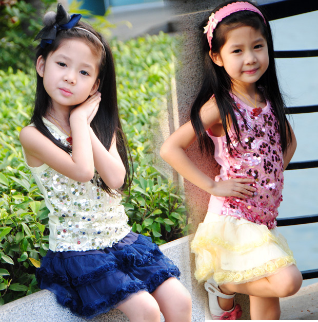 Hot! Wholesale 2013 new Girls clothing - star bling basic vest t-shirt