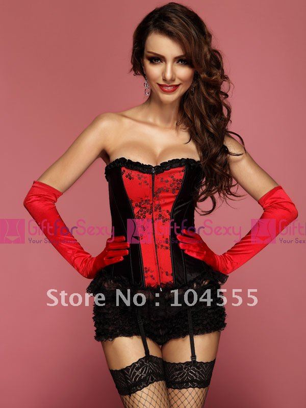 Hot wholesale Free shipping Sexy Lingerie Sexy corset Satin and Lace Corset
