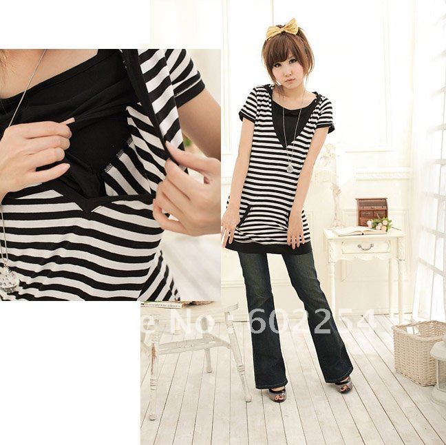 Hot wholesale Free shipping short sleeve soft and comfortable maternity skirt maternity tops nursing tops