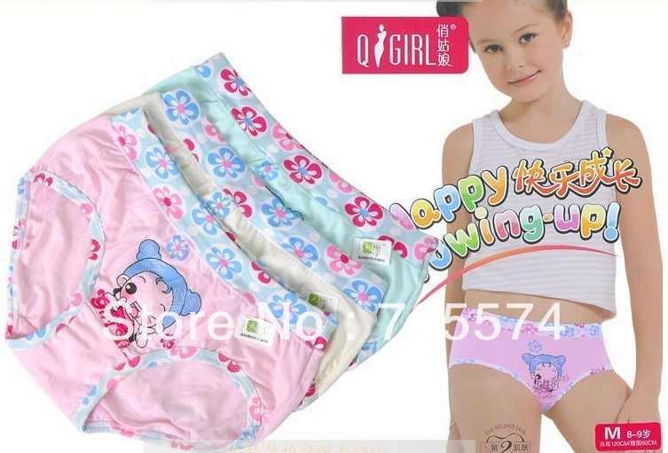 Hot Wholesale!!! Free shipping top quality comfortable and breathable bamboo fiber Cute children's underwear