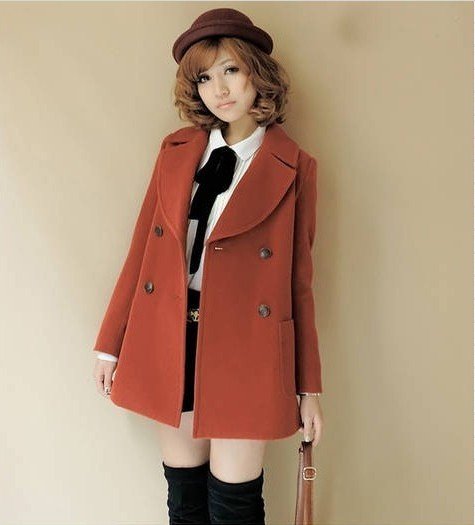 Hot Women's Fashion Wool Cashmere Winter Noble  TRENCH Coat 4 Color