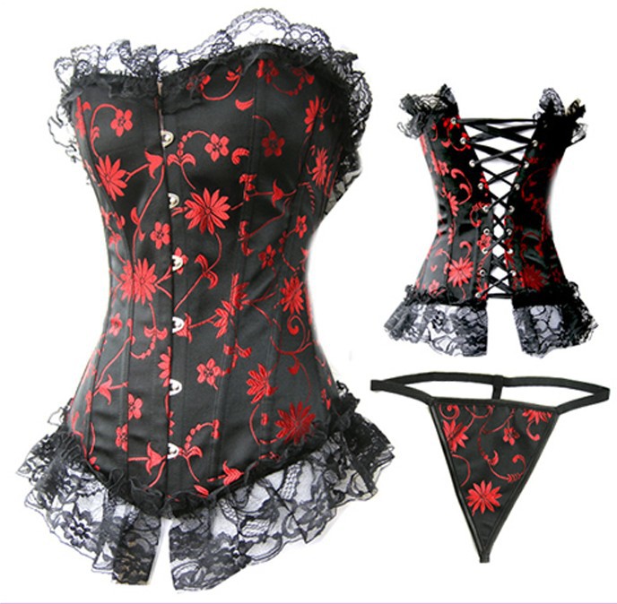 Hot Women shaper Corset(overbust) Sexy Lingerie red Wholesale Retail 1764
