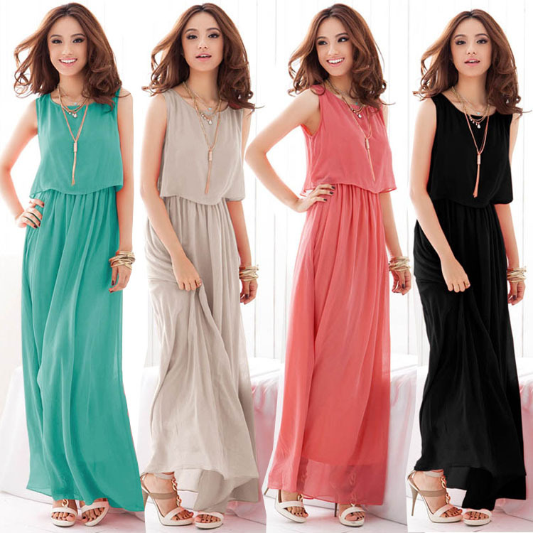 Hotsale! Fashion Chiffon Bohemian Women's Maxi Dresses Long, European Dress for Women, L/XL/XXL Free Shipping HO5575LS