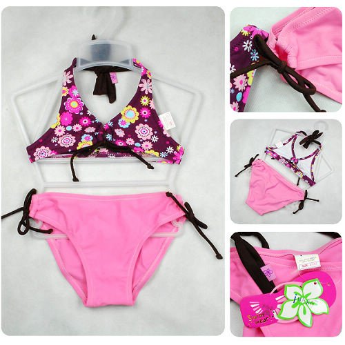 Hotsale kids swimwear,bikini,3-10years girl flower swimming suit,wholesale and retail Free shipping