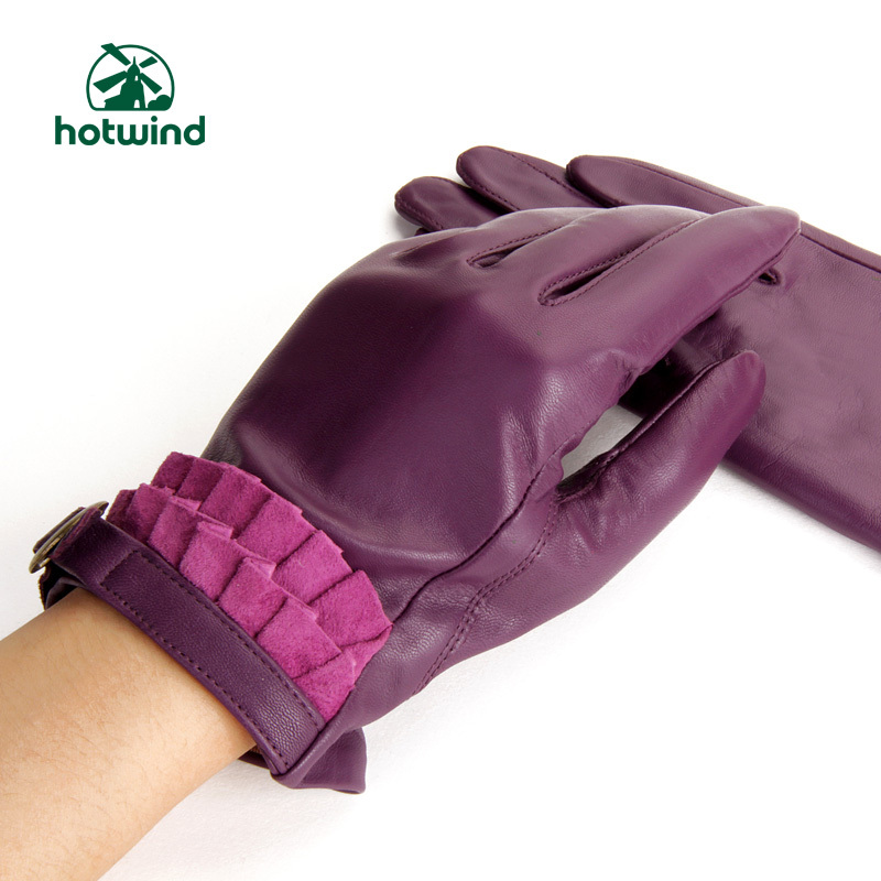 Hotwind genuine leather fashion chromophous women's thermal gloves 88022904