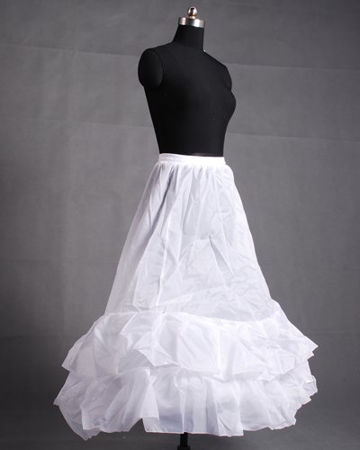 HP-41011 Cloth A-Line Medium Fullness 2 Tier Ruffle Floor-length Wedding Dress Petticoat Bridal Gown Crinoline