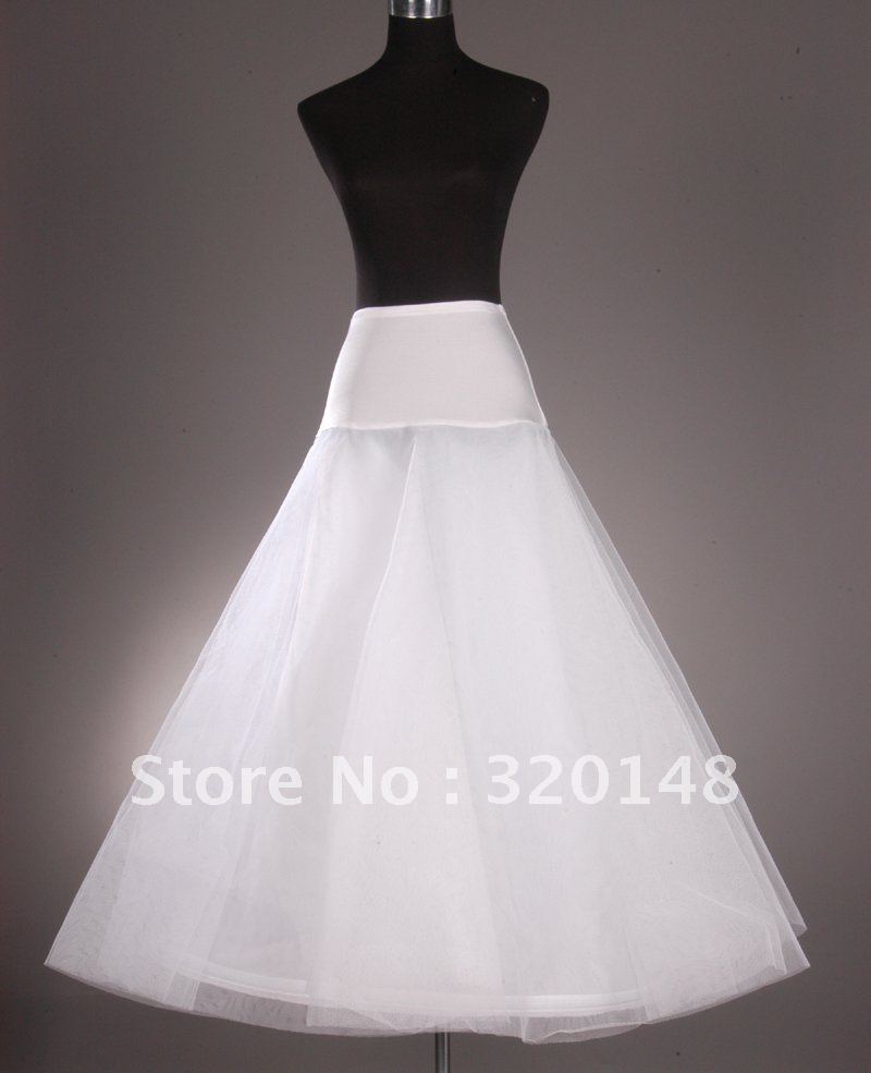 HP-41013 Wedding Dress Petticoat Tulle A-Line 1 Tier Floor-length White Gown Crinoline for Bride