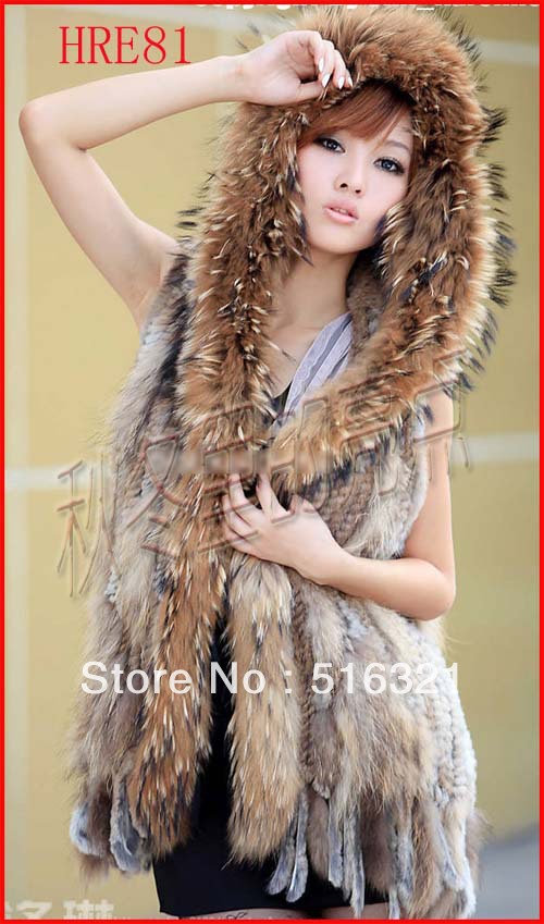 HRE81 Rabbit Fur vest