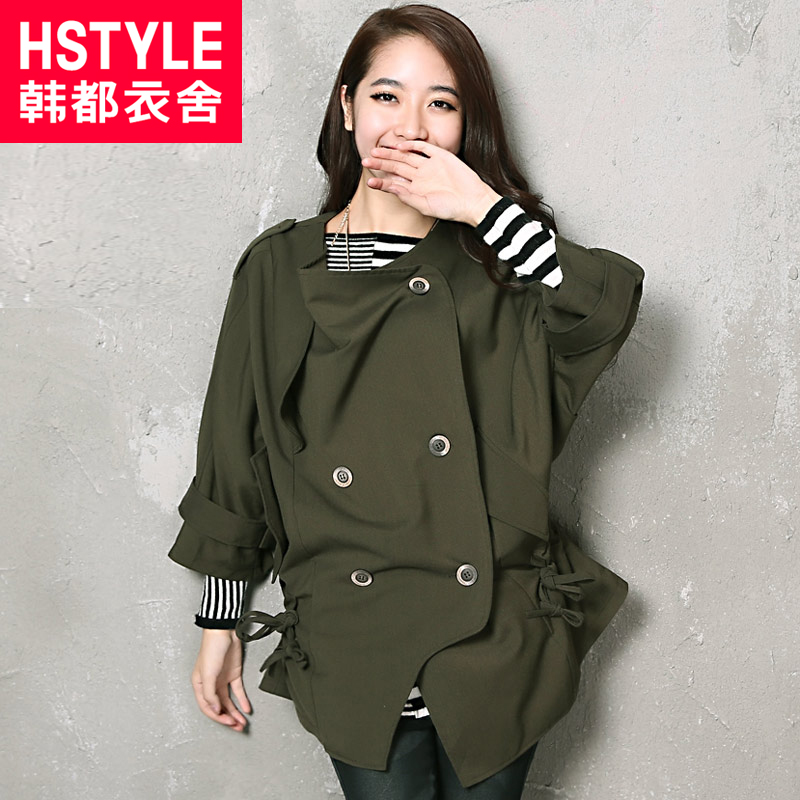 HSTYLE 13 spring women's loose solid color lacing women's trench lc2289
