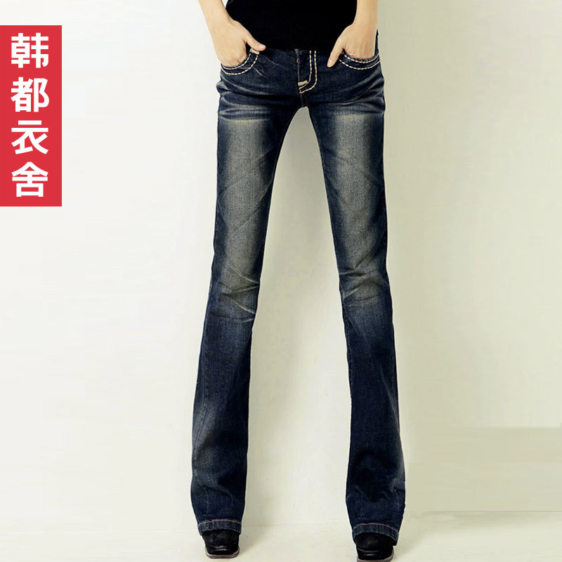 HSTYLE 2012 female bell-bottom elastic jeans ho1348 free shipping