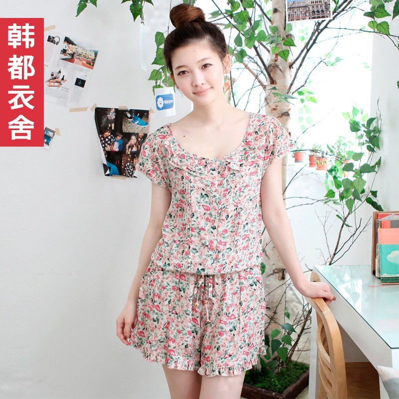 HSTYLE 2012 summer women's o-neck ruffle lacing jumpsuit jh2089