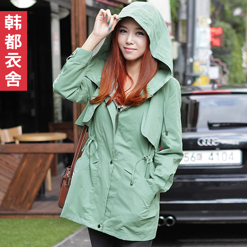 HSTYLE 2012 women's solid color long-sleeve women's trench gd1252