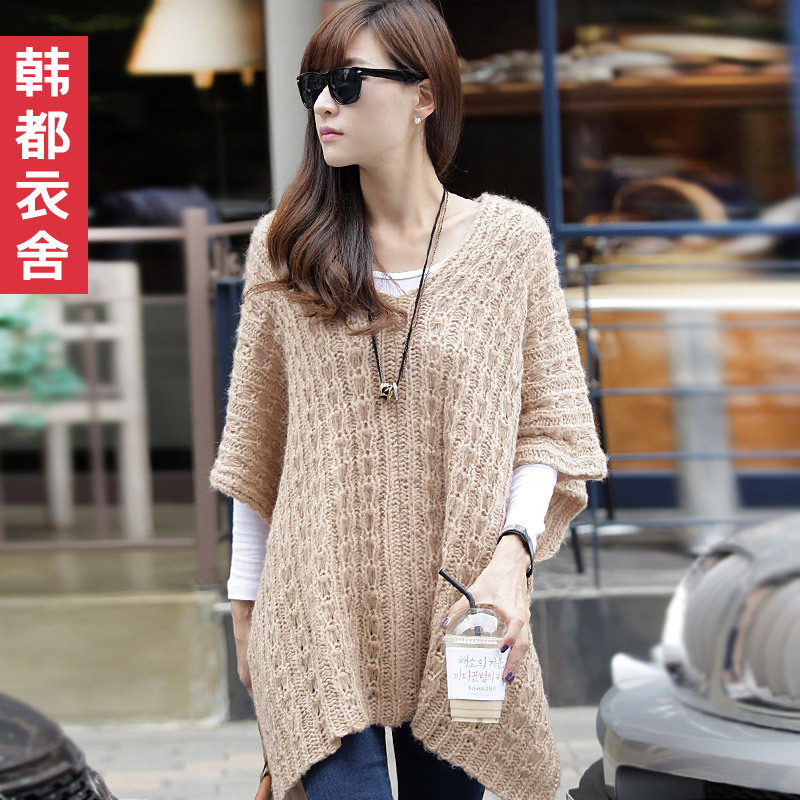 HSTYLE 2012 women's solid color V-neck sleeveless cloak sweater gy1171