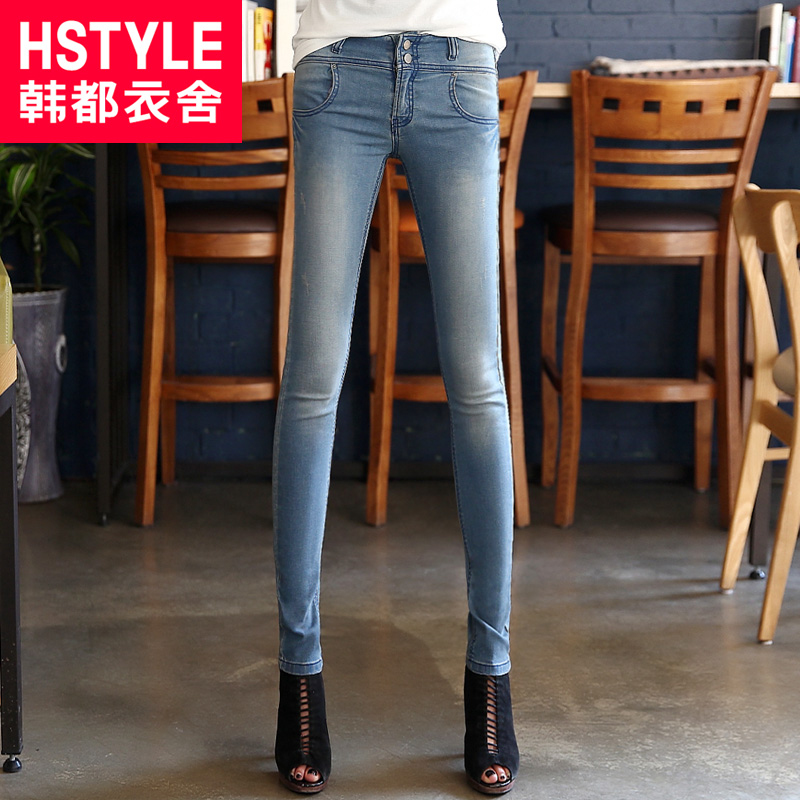 HSTYLE 2013 spring new arrival low-waist slim ultra-thin yk2215 0220 skinny jeans