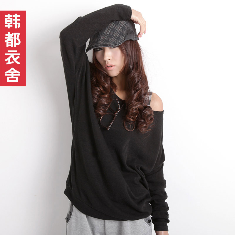 HSTYLE 2013 spring new arrival women's batwing sleeve twinset sweater