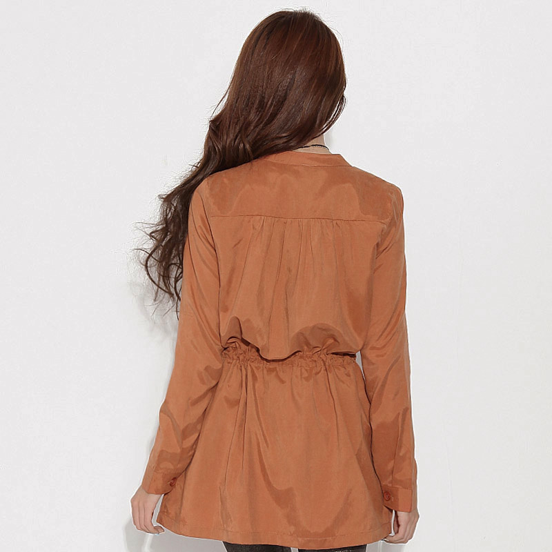 HSTYLE 2013 spring new arrival women's slim waist long thin paragraph loose trench
