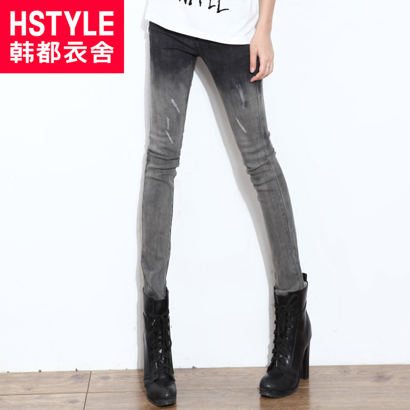 HSTYLE 2013 spring women's distrressed jeans slim nn2706l01