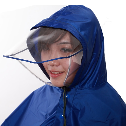 Huahai mask three-dimensional long big hat brim singleplayer double motorcycle raincoat electric bicycle raincoat poncho plus