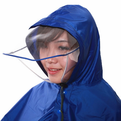Huahai three-dimensional hat brim motorcycle raincoat electric bicycle raincoat battery bicycle single double poncho plus size