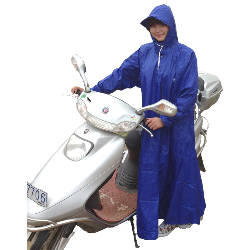 Huahai with sleeves fashion ride motorcycle raincoat electric bicycle raincoat car battery one piece raincoat poncho