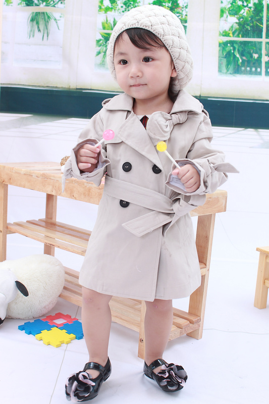 Hy 2011 autumn girls clothing double breasted cape child trench female child outerwear