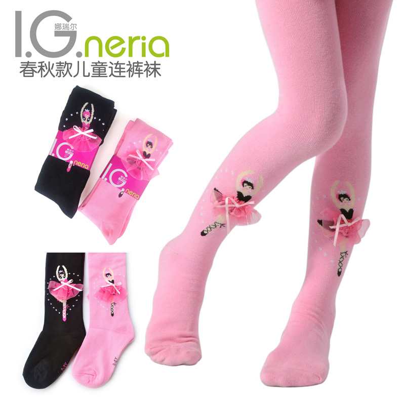 I . g . neria children's clothing spring and autumn child pantyhose legging stockings female child tights pure girl