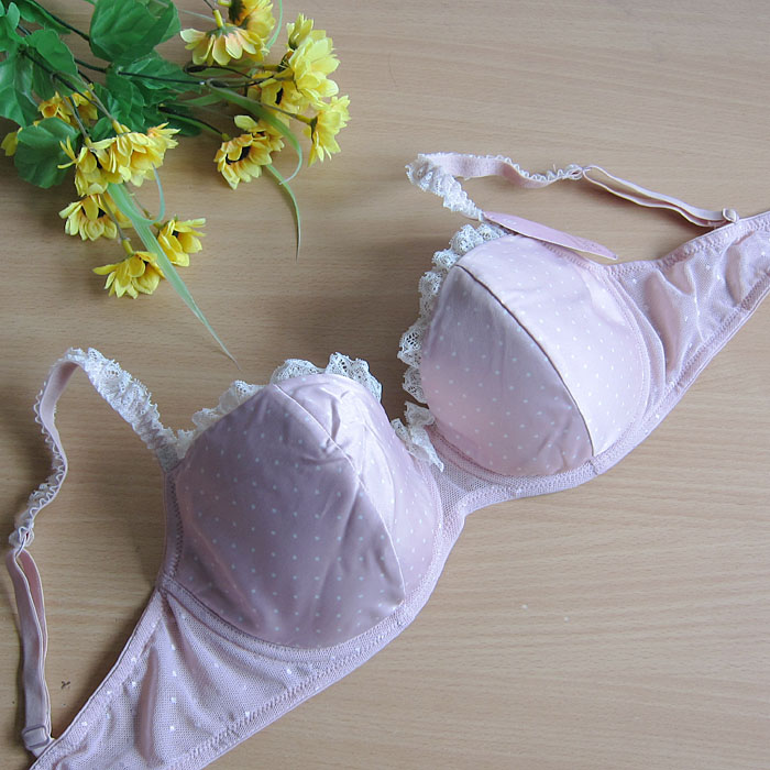 I2co-ordinates pink dot lace bra decoration cup big 75d80b80d