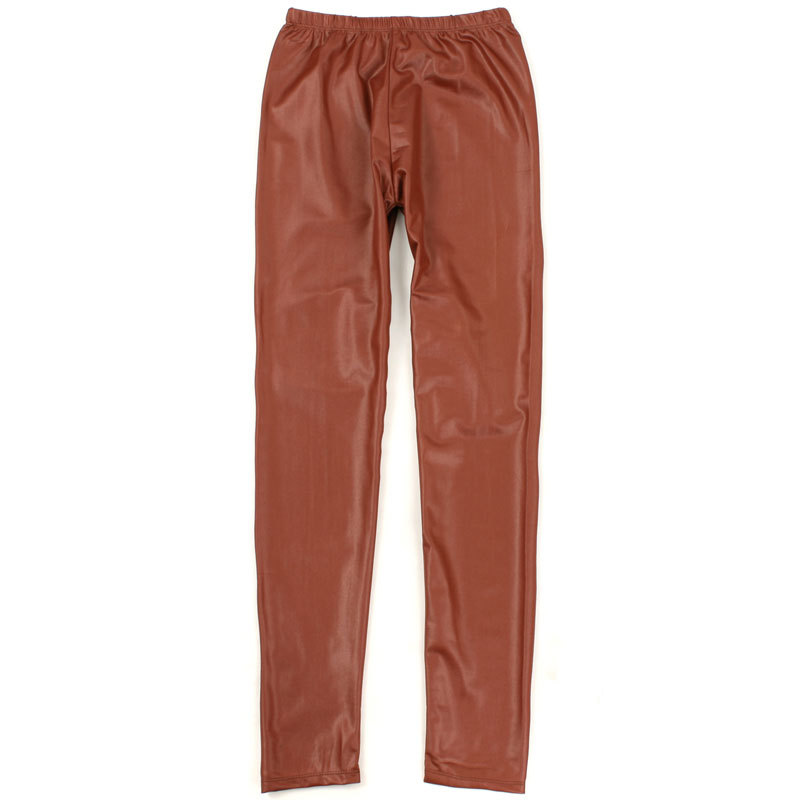 I408 faux leather pants female fashion tight trousers summer pencil pants ankle length trousers