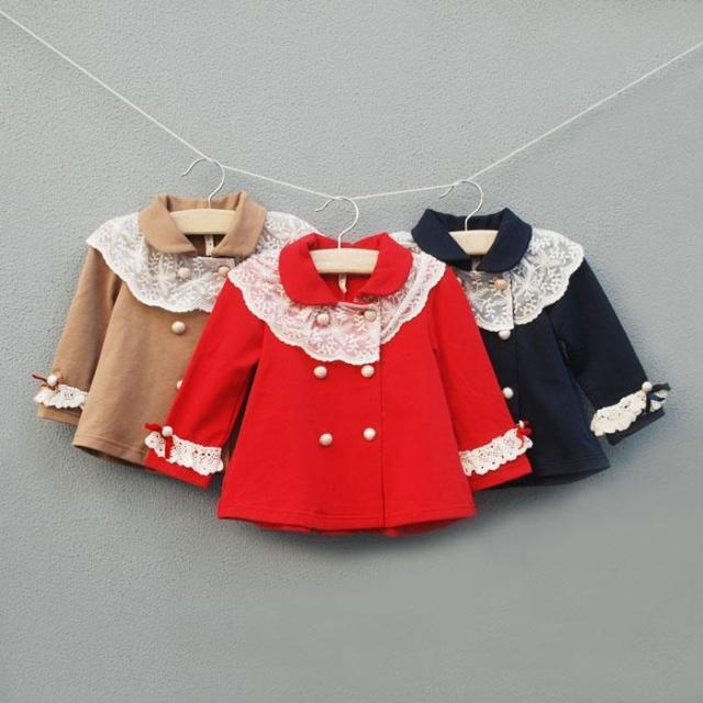 Idea2013 spring female child 100% cotton long-sleeve coat baby doll style trench infant top