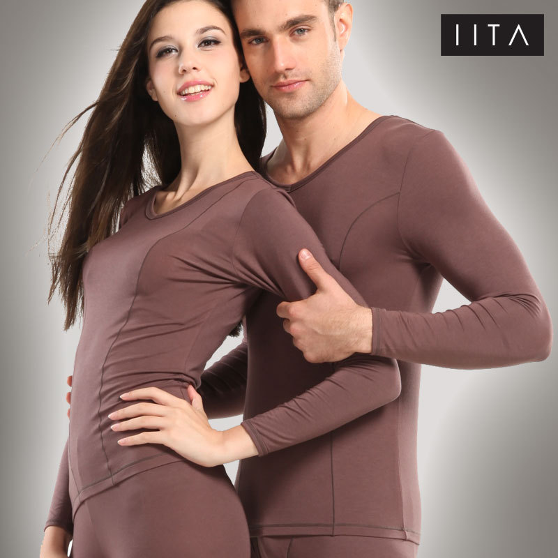 Iita spring new arrival male underwear modal V-neck basic thin long johns long johns lovers set
