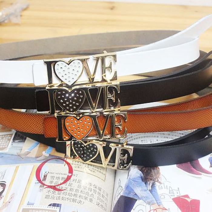 Ilovey genuine leather women's belt women's strap fashion all-match rhinestone pin buckle belly chain