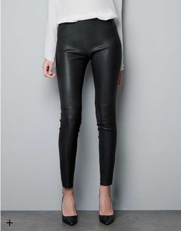 Imitation leather tight backing pants