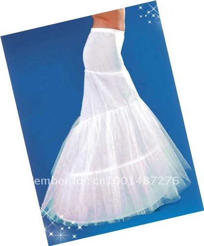 In Stock 2 Hoop White Mermaid  Fishtail Cocktail Bridal Petticoat Wedding Slip Bridal Gowns Exquisite A Line  slip