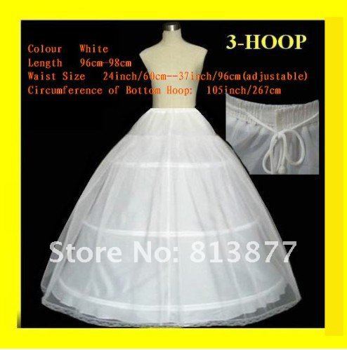 In stock 2012 3Hoops 1T Wedding Accessories Petticoat Adjustable Waist for Ball gown Wedding Dresses