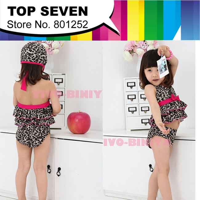 In Stock! 2013 New~Toddler Girls' Leopard Print Two Piece Swimwear Swimsuit Swimming Suit Bathing Suit Costume #S2-016, CF