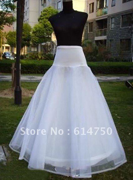 in stock A-Line 1-Hoop White Wedding Petticoat Bridal Slip Underskirt Crinoline (10pie/lot)