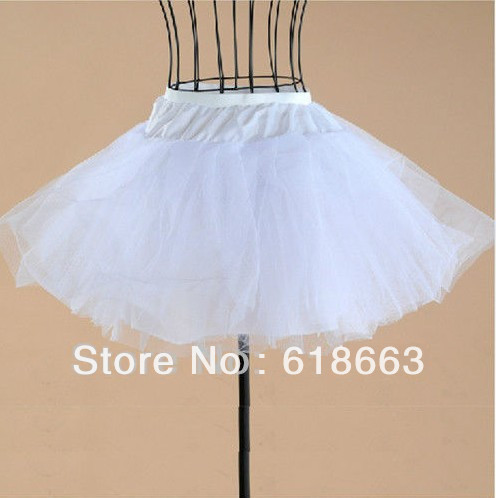 In Stock Elastic Waist 65cm-85cm Bridal Wedding Accessory White Short underskirt dress for girl Petticoat Matching A Line Style