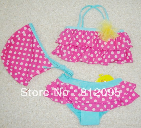 In stock! Free shipping baby girl swimsuits beachwear swimming bathers suits dot swimmers swimwear
