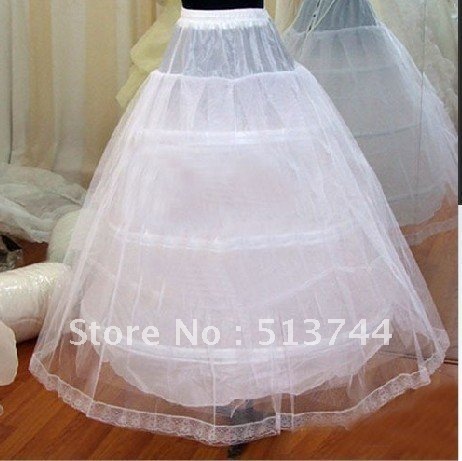 In stock  Free shipping:   Gorgeous  3hoop Petticoats with lace edge  Wedding  Bridal Underskirt