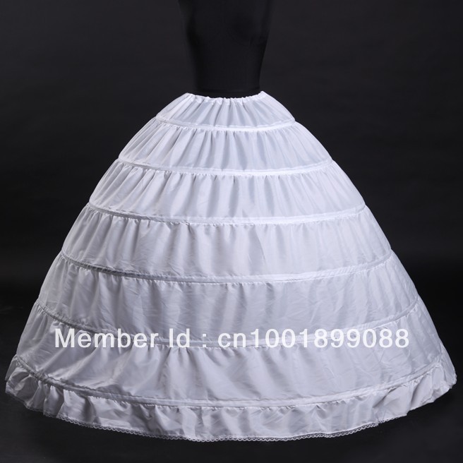 In Stock High Quality Lace Up 6 Hoops White Big Wedding Dress Quinceanera Dress Ball Gown Petticoat
