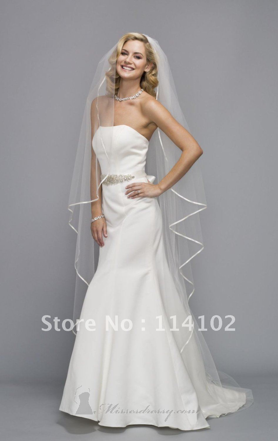 In Stock New Style Hot Sale 2012 One Layers White Ivory Wedding Accessories Bridal Veils CD13