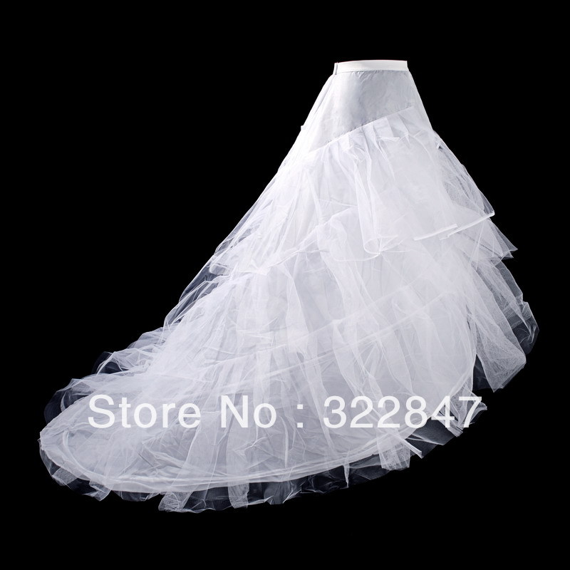 [IN STOCK] Nice Quality 3 Layer + 2-Hoop Bridal Petticoat Adjustable Waist For Train Wedding Dresses * Crinolines Wedding