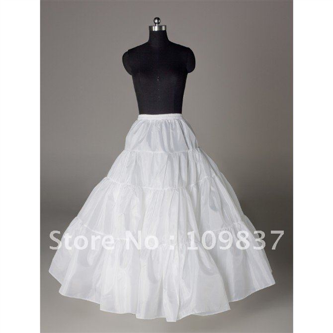 In stock Selling Floor Length Satin hoops A Line Petticoat free Shipping