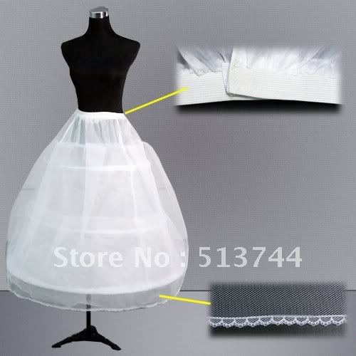 in stockFree shipping:  wholesale  2 Hoops  bridal petticoat  Underskirt  with lace edge