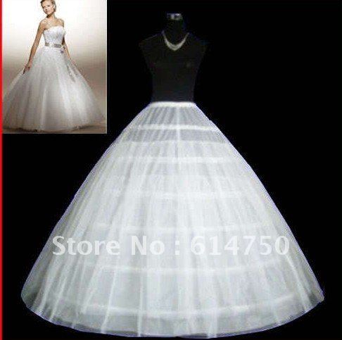 in stockFree shipping: wholesale 6 Hoops white bridal Petticoats Underskirt with lace edge (10pie/lot)