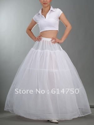 in stockFree shipping: wholesale Gorgeous 3 Hoop bridal Petticoats Underskirt with lace edge  (5pie/lot)