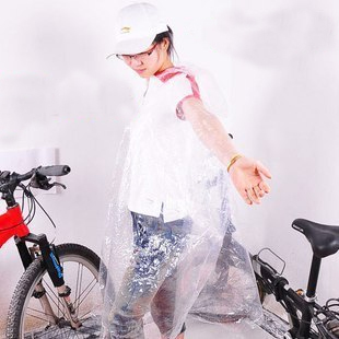 Inbike portable disposable outdoor transparent poncho raincoat